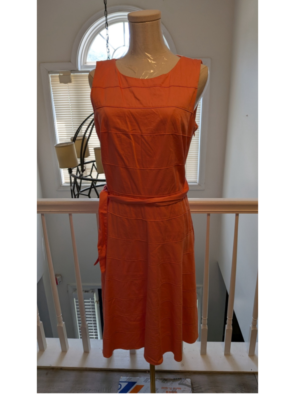 Marc New York Andrew Marc Orange Belted Sheath Dress Sleeveless dress 8